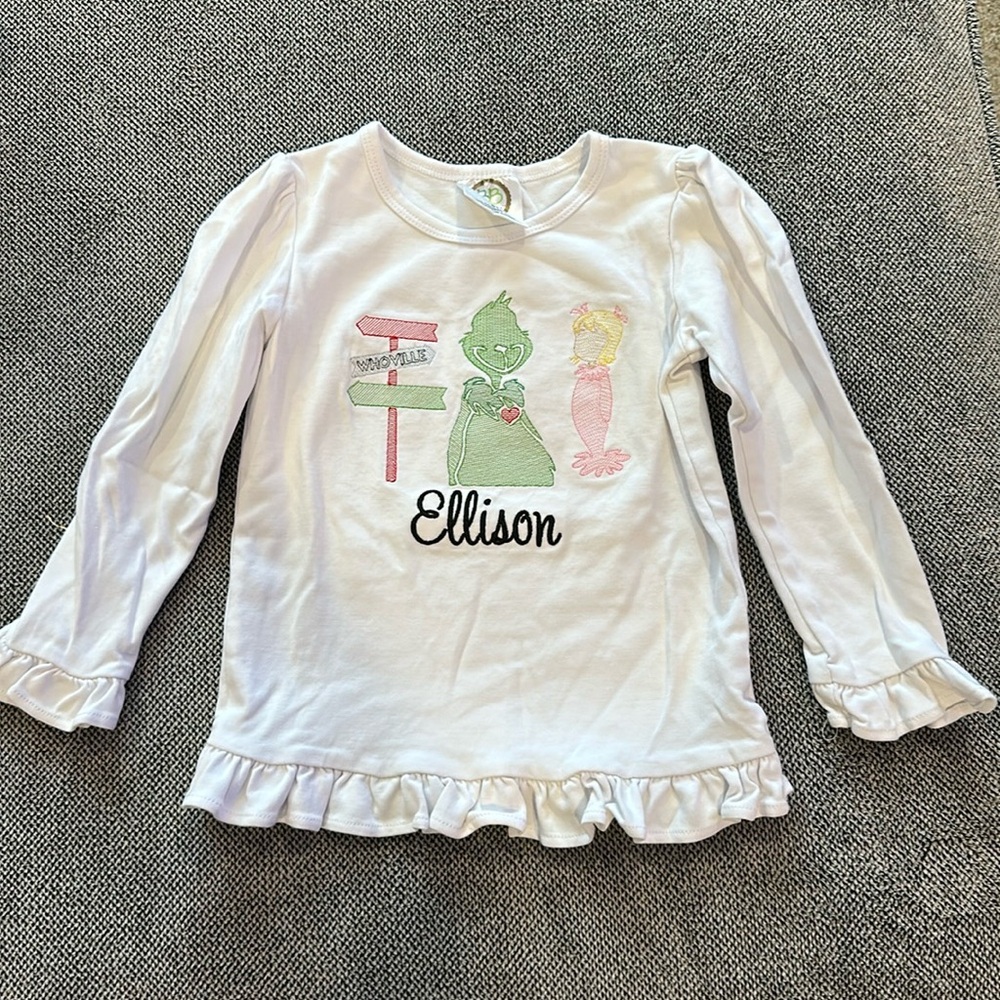 Grinch Embroidered t shirt name: Ellison